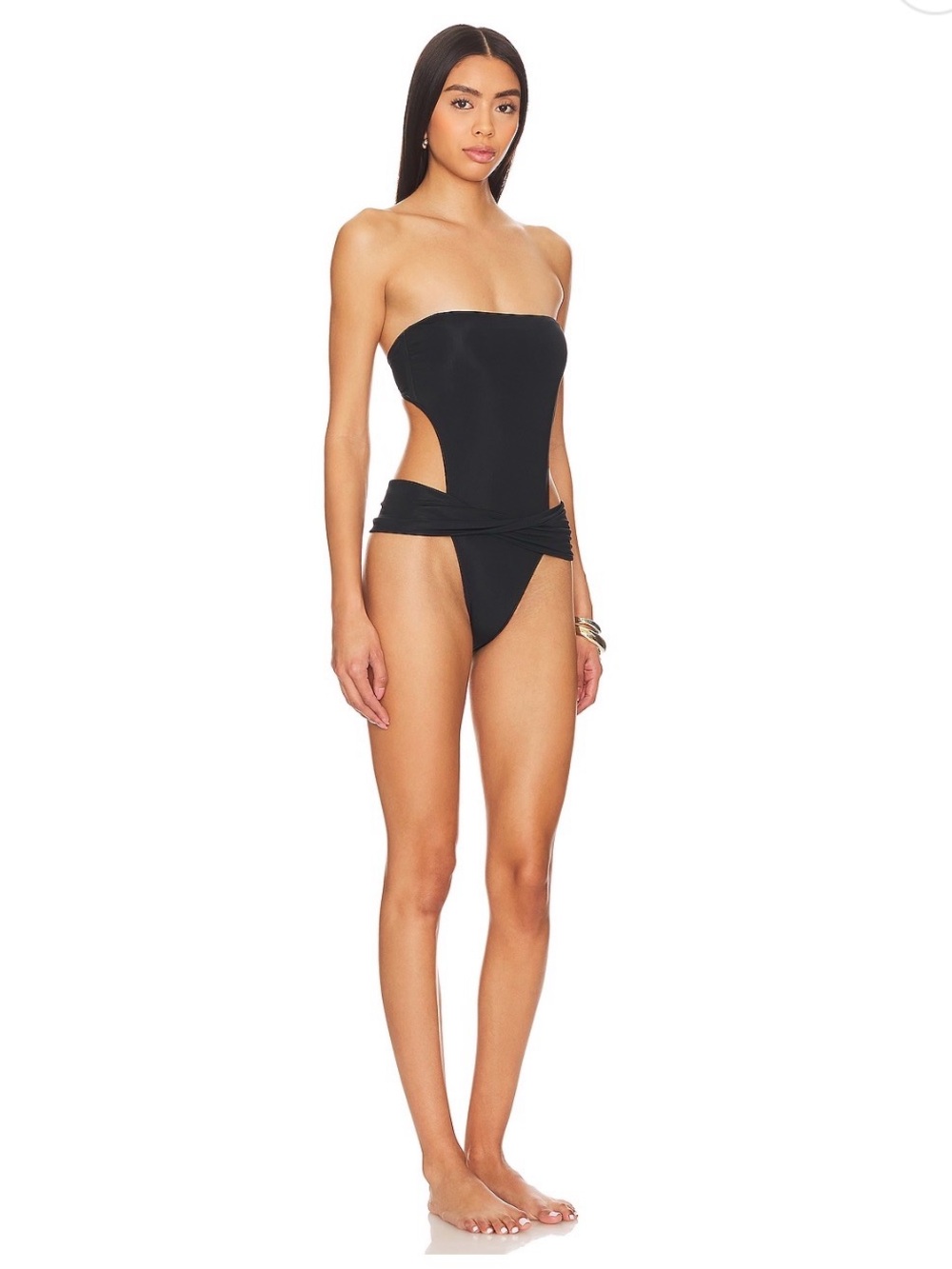Vix Swimwear Kieza Twist Cutout One-Piece Swimsuit in Black - Picture 2 of 8